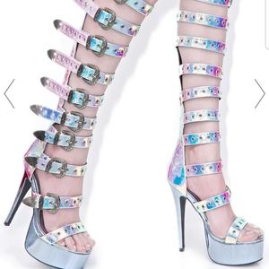 DollskillCurrentMood Western Bondage B holo heels